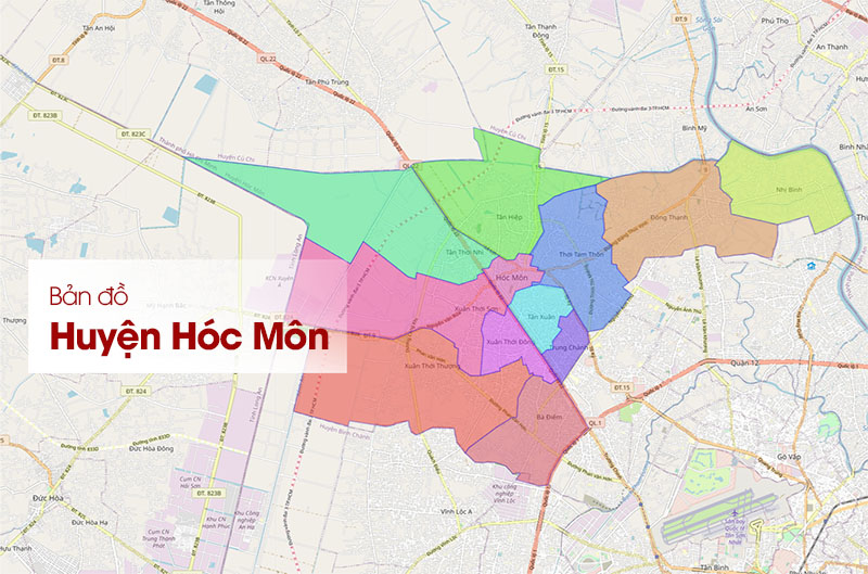 Bản đồ Huyện Hóc Môn: Xem vị trí, phân lô, đường xá mới nhất