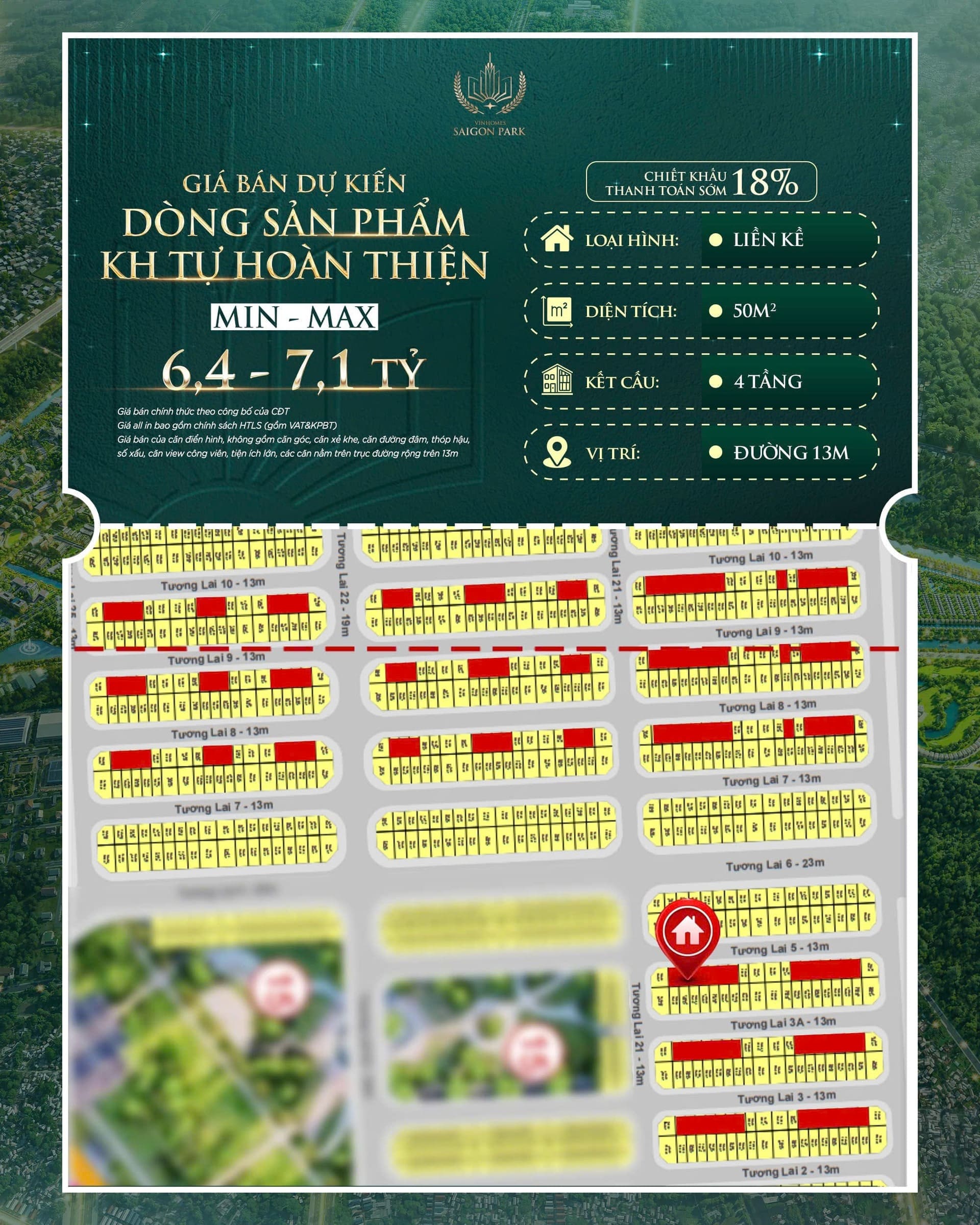 Giá bán nhà xây thô tại Vinhomes Saigon Park Hóc Môn